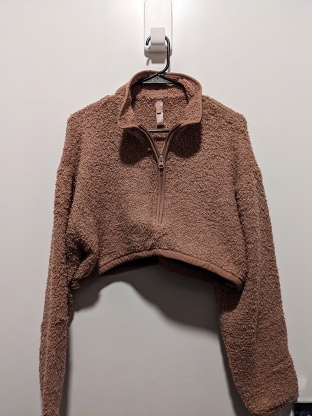 NWT Skims Teddy Cropped Half Zip Fleece Pullover - Size S/M